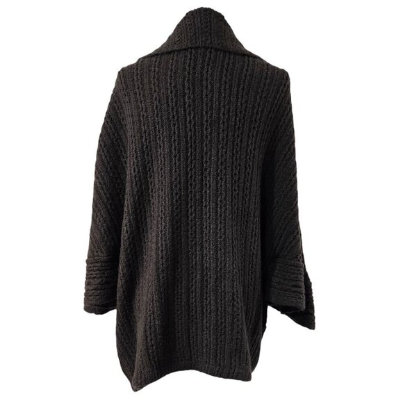 Cabi 3702 Repose Brown Chunky Cape Cardigan Poncho Open Front Cozy Neutral - Picture 2 of 10